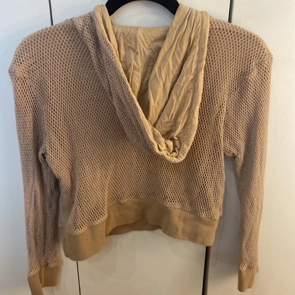 Minkpink knit net cropped hoodie - Picture 4 of 5